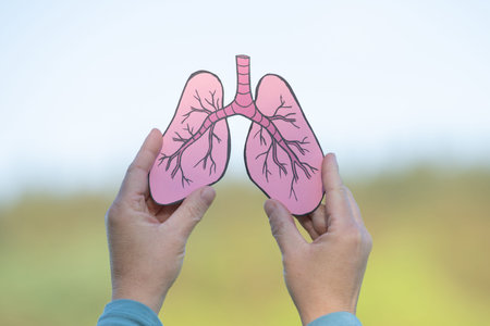 Lung with long covid or asthma disease, cancer cells, virus and air pollution, organ donation