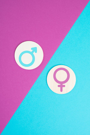 Equal pay day, raising awareness of gender payment gap, income of men and women for work, disadvantage in societyの写真素材