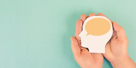 Speech bubble brain, communication, idea in mind, thoughts concept, decision making, thinking for...