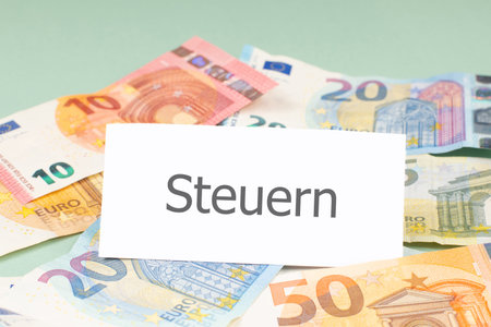 Tax, german lanuage, taxation law, deadline for payment, financial income, business taxes, euro...