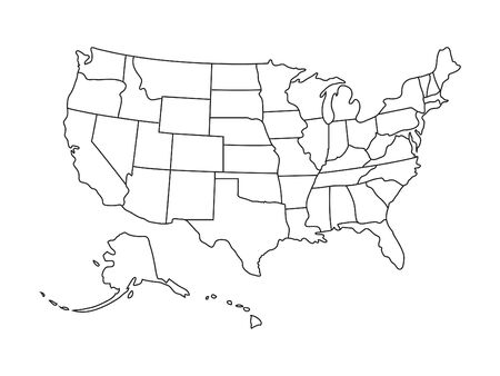 US Map Vector illustration.のイラスト素材