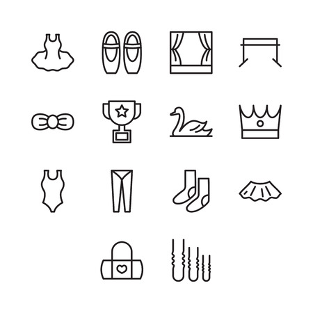 Set Of Ballet Icon Vectorのイラスト素材