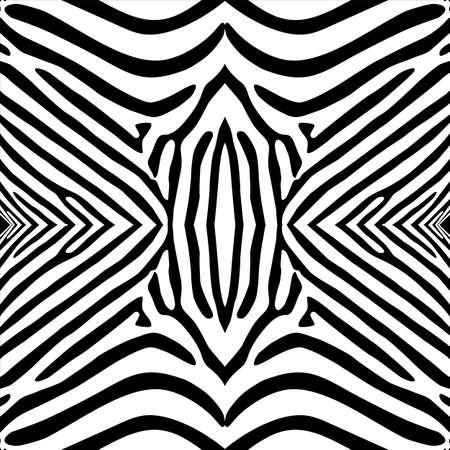Black-White Stripes Lines Motifs Pattern Inspired by Zebra.のイラスト素材