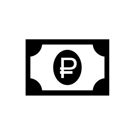 Ruble Icon-Symbol. Russian Currency Icon Symbol With Iso Code. Ruble Coin Icon-Symbol. Vector Illustrationのイラスト素材