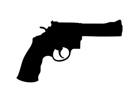 Silhouette of Gun (Pistol) for Logo, Pictogram, Website or Graphic Design Element. Vector Illustrationのイラスト素材