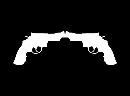 Silhouette of Gun (Pistol) for Logo, Pictogram, Website or Graphic Design Element. Vector Illustrationのイラスト素材