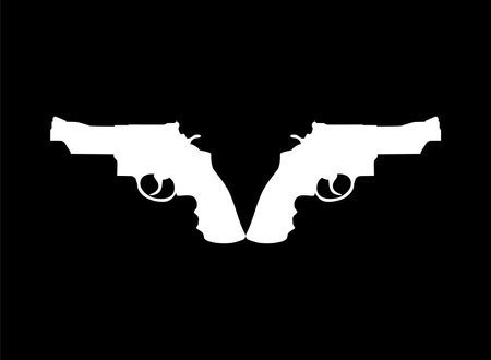Silhouette of Gun (Pistol) for Logo, Pictogram, Website or Graphic Design Element. Vector Illustrationのイラスト素材