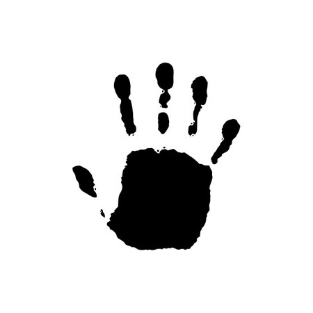 Handprint Silhouette Illustration. Hand Palm Silhouette for Logo, Pictogram Apps, Website, and or Graphic Design Element. Vector Illustrationのイラスト素材