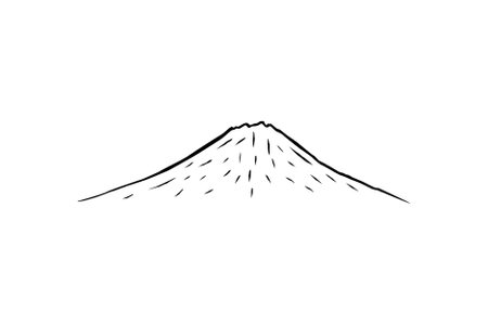 Simple Line Art of the Mountain Silhouette for Logo, Pictogram, Art Illustration, Apps, Website or Graphic Design Element. Vector Illustrationのイラスト素材