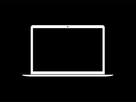 Silhouette of the Laptop for Sign, Icon, Symbol, Apps, Website, Pictogram, Logo, Art Illustration or Graphic Design Element. Vector Illustrationのイラスト素材
