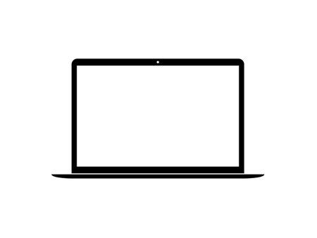 Silhouette of the Laptop for Sign, Icon, Symbol, Apps, Website, Pictogram, Logo, Art Illustration or Graphic Design Element. Vector Illustrationのイラスト素材