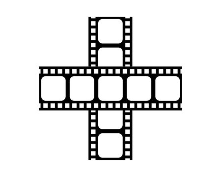 Silhouette of the Film Stripes for Art Illustration, Movie Poster, Apps, Website, Pictogram or Graphic Design Element. Vector Illustrationのイラスト素材