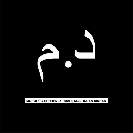 Morocco Currency Icon Symbol, Moroccan Dirham, MAD Sign. Vector Illustrationのイラスト素材