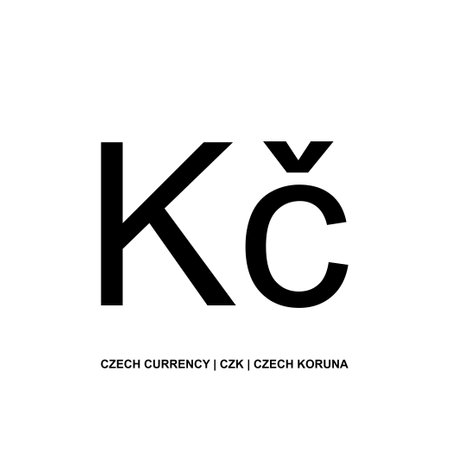 Czech Currency Icon Symbol, Czech Koruna, CZK Sign. Vector Illustrationのイラスト素材