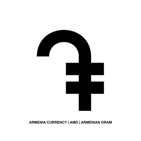 Armenia Currency Symbol, Armenian Dram Icon, AMD Sign. Vector Illustrationのイラスト素材