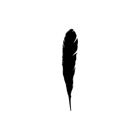 Feather Silhouette for Logo, Pictogram, Apps, Website or Graphic Design Element. Vector Illustrationのイラスト素材