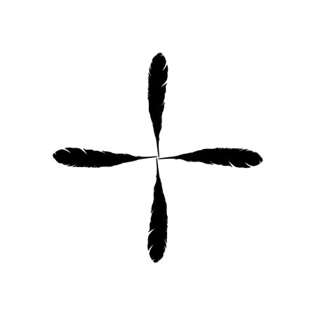 Feather Composition for Logo, Ornate, Decoration, Website, Art Illustration or Graphic Design Element. Vector Illustrationのイラスト素材
