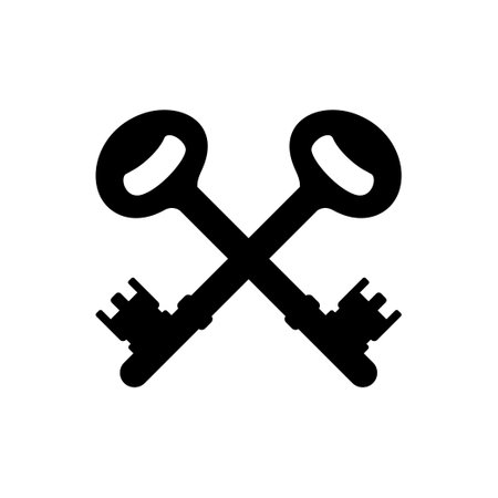 Silhouette of the Key for Icon, Symbol, Sign, Pictogram, Website, Apps, Art Illustration, Logo or Graphic Design Element. Vector Illustrationのイラスト素材