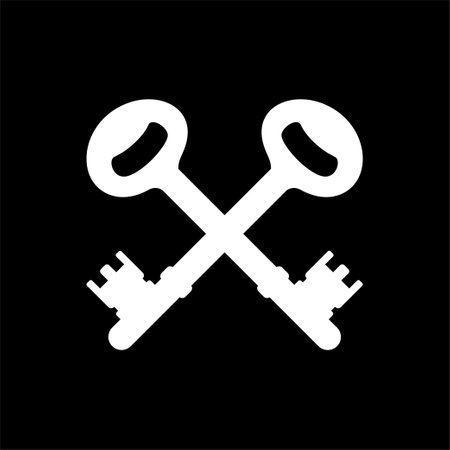 Silhouette of the Key for Icon, Symbol, Sign, Pictogram, Website, Apps, Art Illustration, Logo or Graphic Design Element. Vector Illustrationのイラスト素材