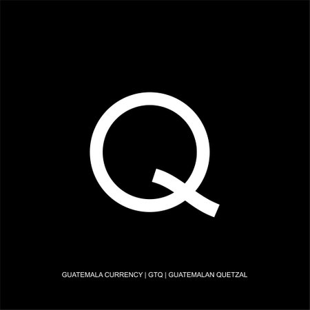 Guatemala Currency Symbol, Guatemalan Quetzal Icon, GTQ Sign. Vector Illustrationのイラスト素材