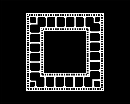 Filmstrip Motifs Frame for Ornate, Decoration, Interior, Exterior, Background, Wallpaper, Cover or Graphic Design Element. Vector Illustrationのイラスト素材
