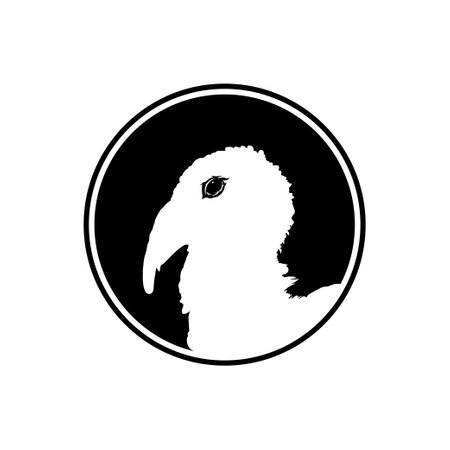 Turkey Head on the Circle Shape for Logo, Pictogram or Graphic Design Element. The Turkey is a large bird in the genus Meleagris. Vector Illustrationのイラスト素材