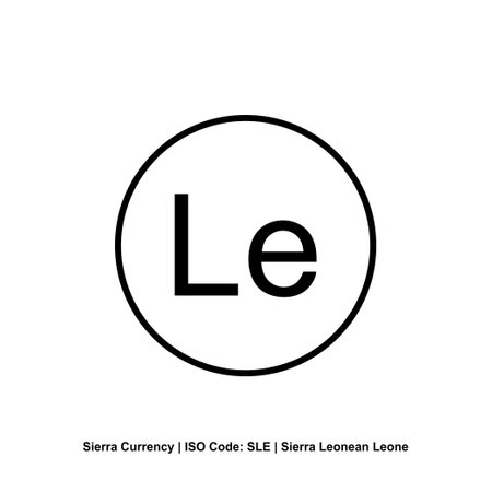 Sierra Leone Currency Symbol, Sierra Leonean Leone Icon, SLE Sign. Vector Illustrationのイラスト素材