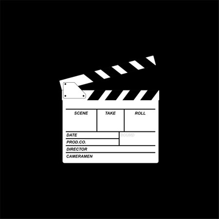 Clapper Board for Cinematography Concept, Movie or Film. Vector Illustrationのイラスト素材