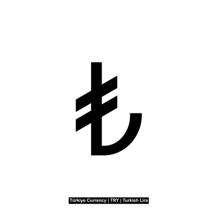 Turkey officially the Republic of TÃ¼rkiye Currency Symbol, Turkish Lira Icon, TRY Sign. Vector Illustrationのイラスト素材