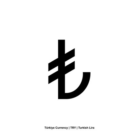 Turkey officially the Republic of TÃ¼rkiye Currency Symbol, Turkish Lira Icon, TRY Sign. Vector Illustrationのイラスト素材