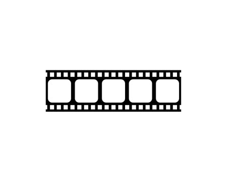 Silhouette of the Filmstrip for Art Illustration, Movie Poster, Apps, Website, Pictogram or Graphic Design Element. Vector Illustrationのイラスト素材