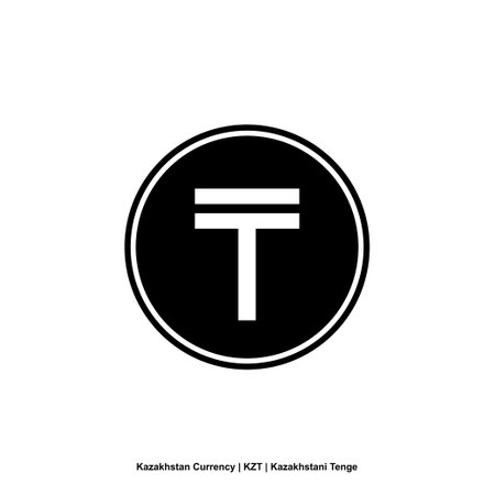 Kazakhstan Currency Symbol, Kazakhstani Tenge Icon, KZT Sign. Vector Illustrationのイラスト素材
