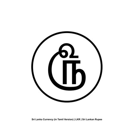 Sri Lanka Currency Symbol in Tamil, Sri Lankan Rupee Icon, LKR Sign. Vector Illustrationのイラスト素材