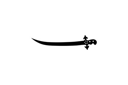 Arabic Sword Silhouette on the Flag of Saudi Arabia (19341938). Vector Illustration