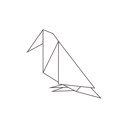 Bird Polygonal Lines Illustration for Logo or Graphic Design Element. Vector Illustrationのイラスト素材