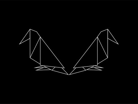 Pair of the Bird Polygonal Illustration for Logo or Graphic Design Element. Vector Illustration.のイラスト素材