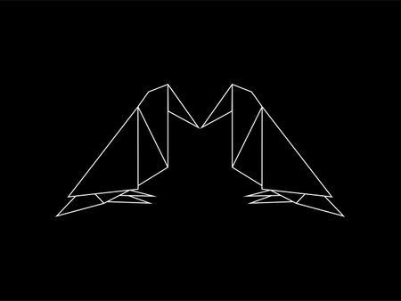 Pair of the Bird Polygonal Illustration for Logo or Graphic Design Element. Vector Illustrationのイラスト素材
