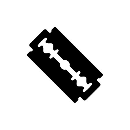 Razor Blade Silhouette for Icon, Symbol, Art Illustration, Logo Type, Website or Graphic Design Element. Vector Illustrationのイラスト素材