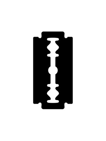 Razor Blade Silhouette for Icon, Symbol, Art Illustration, Logo Type, Website or Graphic Design Element. Vector Illustrationのイラスト素材