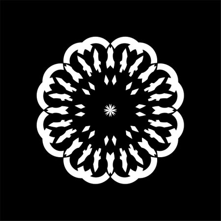 Ornamental Motive Pattern, Artistic Circle-Shaped, Modern Contemporary Mandala, for Decoration, Background, Decoration or Graphic Design Element. Vector Illustrationのイラスト素材