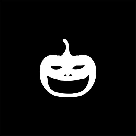 Scary Pumpkin for sign, icon, symbol and Halloween art illustration. Vector Illustrationのイラスト素材