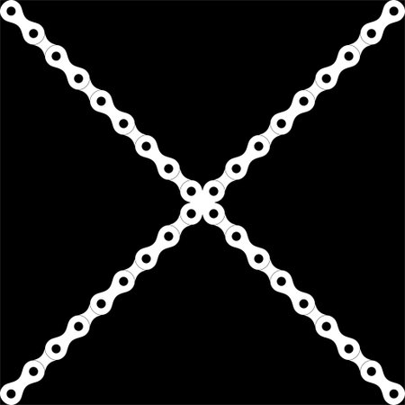 Silhouette of the Chain for Motorcycle, Bike or Bicycle, Machinery, for Art Illustration, Logo Type, Pictogram, Website or Graphic Design Element. Vector Illustrationのイラスト素材