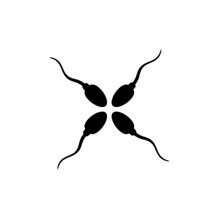 Silhouette of the Spermatozoa for Icon, Symbol, Art Illustration, Pictogram, Apps, Website, Logo Type or Graphic Design Element. Vector Illustrationのイラスト素材
