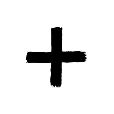 Paint Brush, Brush Stroke, Abstraction Plus shape, can use for Logo Gram, Art Illustration, Mark, or Graphic Design Element. Vector Illustrationのイラスト素材