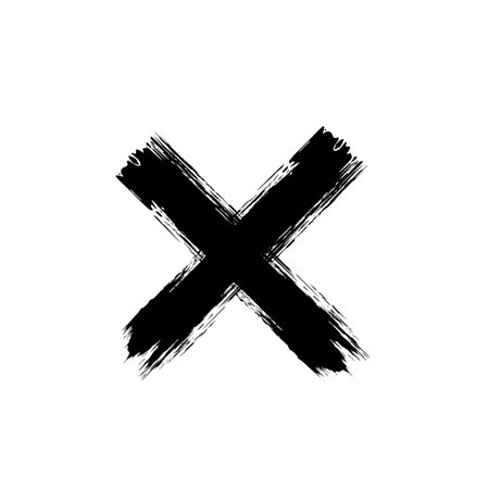 Paint Brush, Brush Stroke, Abstraction Cross shape, can use for Logo Gram, Art Illustration, Mark,...