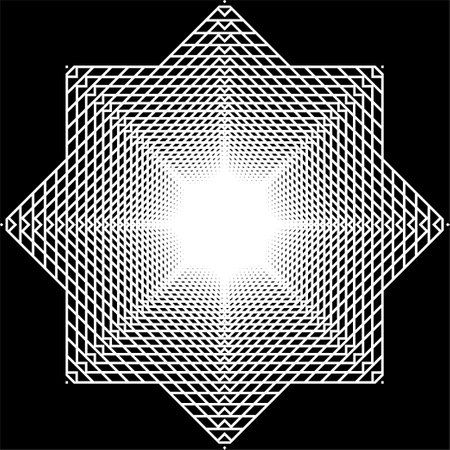 Visual of the Optical Illusion Created from Square Lines Composition, can use for Background, Decoration, Wallpaper, Tile, Carpet Pattern, Modern Motifs, Contemporary Ornateのイラスト素材