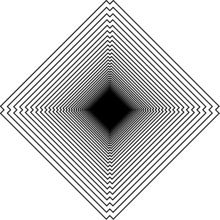 Visual of the Optical Illusion Created from Square Lines Composition, can use for Background, Decoration, Wallpaper, Tile, Carpet Pattern, Modern Motifs, Contemporary Ornateのイラスト素材