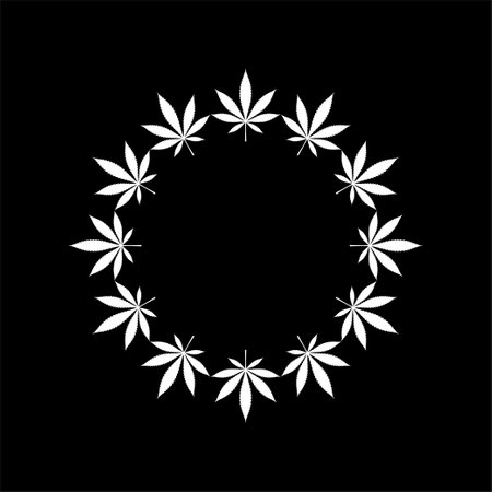 Marijuana Circle shape Composition, can use for Decoration, Ornate, Wallpaper, Cover, Art Illustration, Textile, Fabric, Fashion, or Graphic Design Element. Vector Illustrationのイラスト素材