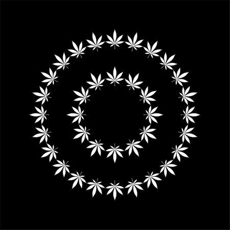 Marijuana Circle shape Composition, can use for Decoration, Ornate, Wallpaper, Cover, Art Illustration, Textile, Fabric, Fashion, or Graphic Design Element. Vector Illustrationのイラスト素材