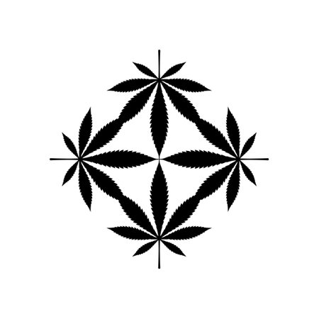 Marijuana Silhouette Composition, can use for Decoration, Ornate, Wallpaper, Cover, Art Illustration, Textile, Fabric, Fashion, or Graphic Design Element. Vector Illustrationのイラスト素材
